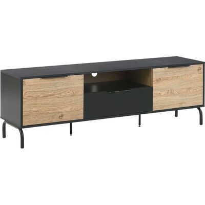 Soporte de TV Beliani ARKLEY en negro de partículas - Mueble para TV Soporte de TV Beliani ARKLEY en negro de partículas - Mueble para TV