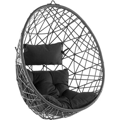 Sedia Sospesa Beliani Rattan Nero - Stile Boho Interno/Esterna Sedia Sospesa Beliani Rattan Nero - Stile Boho Interno/Esterna