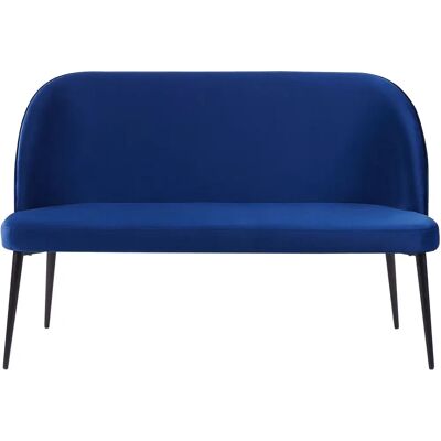 Beliani Sofá de cocina tapizado en terciopelo azul marino - Sofá 2 plazas Beliani Sofá de cocina tapizado en terciopelo azul marino - Sofá 2 plazas