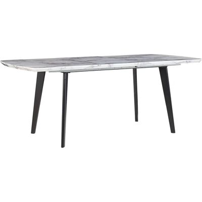 Table à Manger Extensible Effet Marbre Noir - Rectangulaire 160/200x90cm - Publicité Table à Manger Extensible Effet Marbre Noir - Rectangulaire 160/200x90cm - Publicité