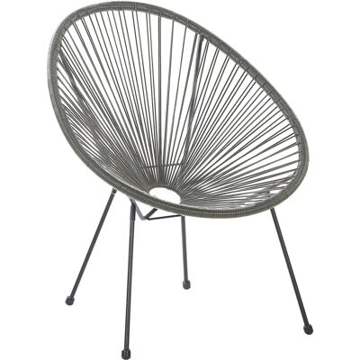 Sedia da Giardino Grigia PE Rattan ACAPULCO II Sedia da Giardino Grigia PE Rattan ACAPULCO II