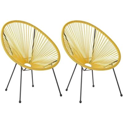 Beliani Set di 2 Sedie da Giardino - Design Moderno Ispirato al Messico Beliani Set di 2 Sedie da Giardino - Design Moderno Ispirato al Messico