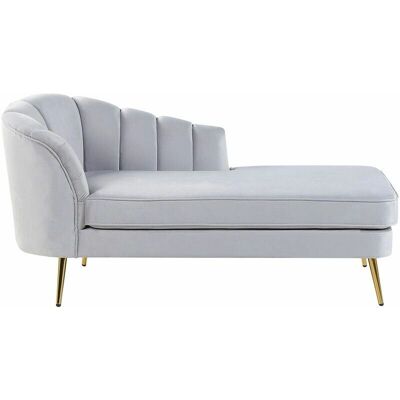 Beliani Canapé d'Angle en Velours Gris Clair - Chaise Lounge - Publicité Beliani Canapé d'Angle en Velours Gris Clair - Chaise Lounge - Publicité