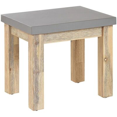 Beliani Garden Stool Grey Fibre Cement Acacia - Garden Stool Beliani Garden Stool Grey Fibre Cement Acacia - Garden Stool