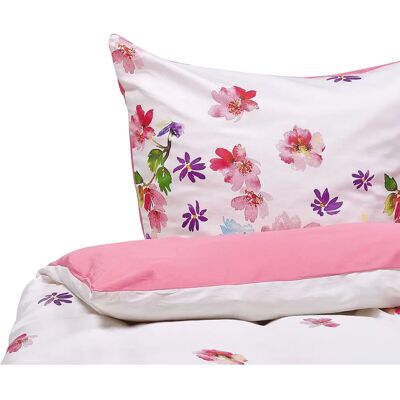 Beliani LARYNHILL Pink Blumen Baumwoll Bettbezug - Bettbezug-Set Beliani LARYNHILL Pink Blumen Baumwoll Bettbezug - Bettbezug-Set