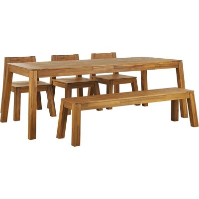 Set da Pranzo da Giardino Beliani - 6 Persone - Legno di Acacia - Stile Rustico Set da Pranzo da Giardino Beliani - 6 Persone - Legno di Acacia - Stile Rustico