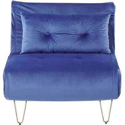 Beliani Sofá Cama Pequeño Terciopelo Azul Marino - Sofa Bed Beliani Sofá Cama Pequeño Terciopelo Azul Marino - Sofa Bed