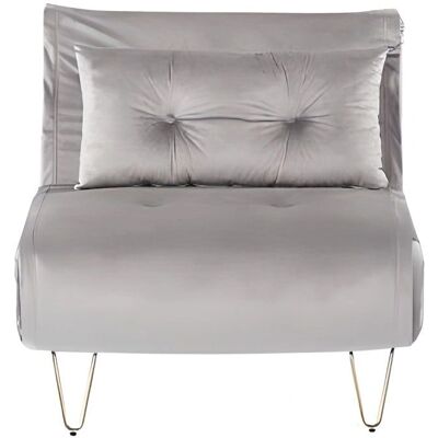 Sofá Cama Pequeño de Terciopelo Gris Beliani - Sofá Cama Sofá Cama Pequeño de Terciopelo Gris Beliani - Sofá Cama