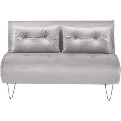 Beliani Sofá Cama Terciopelo Gris Claro VESTFOLD - 2 Plazas - Modern Beliani Sofá Cama Terciopelo Gris Claro VESTFOLD - 2 Plazas - Modern