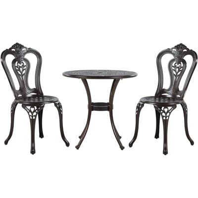 Beliani BOVINO Dunkelbraun Vintage Bistro Set - Bistro Set Beliani BOVINO Dunkelbraun Vintage Bistro Set - Bistro Set