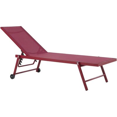 Tumbona Regolabile Borgogna Beliani - Arredo da Giardino Tumbona Regolabile Borgogna Beliani - Arredo da Giardino