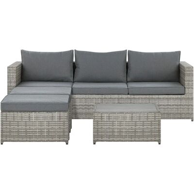 Beliani Conjunto de Jardín en Gris Claro - Conjunto de Salón de Jardín Beliani Conjunto de Jardín en Gris Claro - Conjunto de Salón de Jardín