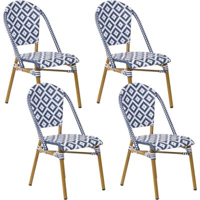 Beliani RIFREDDO Set di Sgabelli da Giardino in Rattan PE Blu - Sedie da Giardino Beliani RIFREDDO Set di Sgabelli da Giardino in Rattan PE Blu - Sedie da Giardino