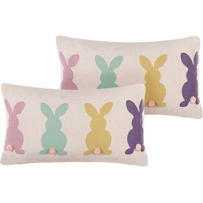 Beliani Set of 2 Cushions Beige - Animal Pattern Beliani Set of 2 Cushions Beige - Animal Pattern
