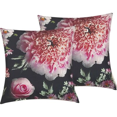 Conjunto de 2 cojines decorativos con estampado floral - Decoración moderna Conjunto de 2 cojines decorativos con estampado floral - Decoración moderna