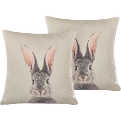 Beliani Cuscini Quadrati con Stampa Animale Taupe - Decorazioni di Pasqua Beliani Cuscini Quadrati con Stampa Animale Taupe - Decorazioni di Pasqua