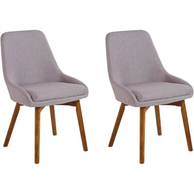 Beliani Set di 2 Sedie Taupe Tessuto - Sedie da Pranzo Beliani Set di 2 Sedie Taupe Tessuto - Sedie da Pranzo