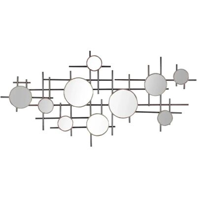 Beliani Wall Mirror IBOS 10-Piece Black Modern Decor Beliani Wall Mirror IBOS 10-Piece Black Modern Decor