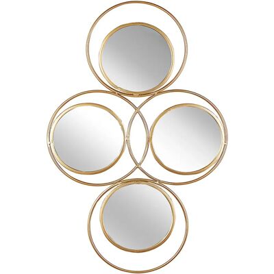 Beliani Modern Wall Mirror Gold Metal 4 Pieces 50 x 80 cm Decorative Accent Piece - Wall Mirror Beliani Modern Wall Mirror Gold Metal 4 Pieces 50 x 80 cm Decorative Accent Piece - Wall Mirror