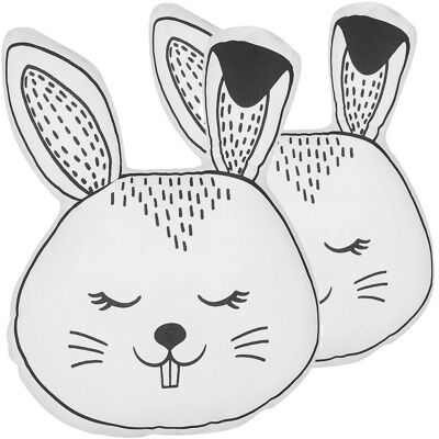 Ensemble de 2 Coussins pour Enfants Beliani Forme de Lapin - Coussins - Publicité Ensemble de 2 Coussins pour Enfants Beliani Forme de Lapin - Coussins - Publicité