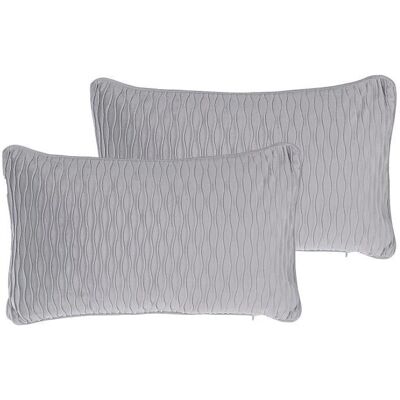 Beliani Set aus 2 Zierkissen - Muster Grau Beliani Set aus 2 Zierkissen - Muster Grau