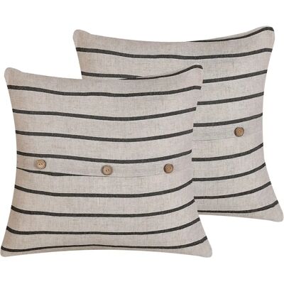 Beliani Juego de 2 Cojines Decorativos - Cuadrados Modernos 43x43 cm Beliani Juego de 2 Cojines Decorativos - Cuadrados Modernos 43x43 cm