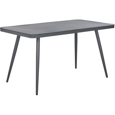 Table de jardin gris Lipari - 140x80cm, Aluminium & Verre - Publicité Table de jardin gris Lipari - 140x80cm, Aluminium & Verre - Publicité