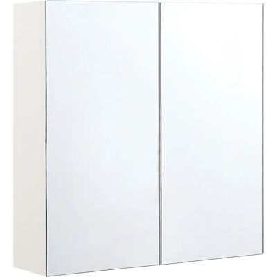 Armoire Miroir Salle de Bain Blanche Beliani - Rangement - 60x60 cm - Publicité Armoire Miroir Salle de Bain Blanche Beliani - Rangement - 60x60 cm - Publicité