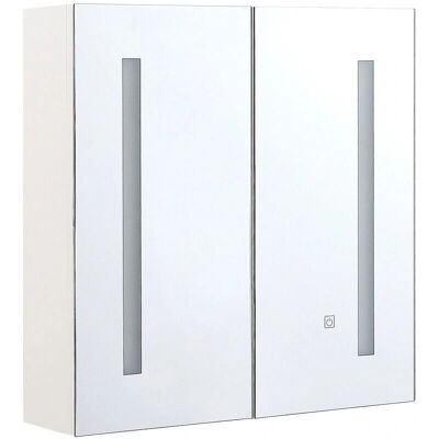 Beliani Armoire de bain avec miroir argenté 60 x 60 cm en contreplaqué - Armoire de bain avec miroir - Publicité Beliani Armoire de bain avec miroir argenté 60 x 60 cm en contreplaqué - Armoire de bain avec miroir - Publicité