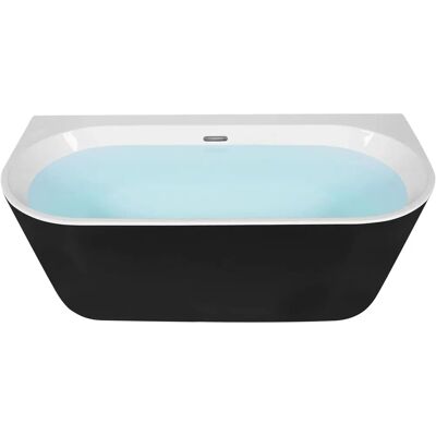 Beliani Baignoire HARVEY 170 cm Noir-Blanc - Baignoire - Publicité Beliani Baignoire HARVEY 170 cm Noir-Blanc - Baignoire - Publicité