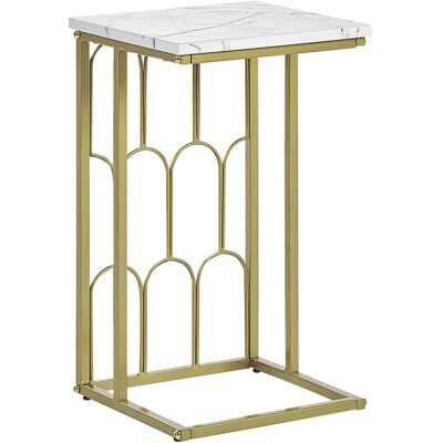 Table d'appoint blanche avec or de Beliani - Salon moderne et glamour - Publicité Table d'appoint blanche avec or de Beliani - Salon moderne et glamour - Publicité
