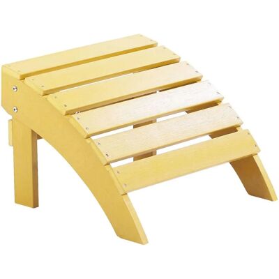 Poggiapiedi da giardino giallo in plastica e legno resistente alle intemperie - Sgabello da giardino Poggiapiedi da giardino giallo in plastica e legno resistente alle intemperie - Sgabello da giardino