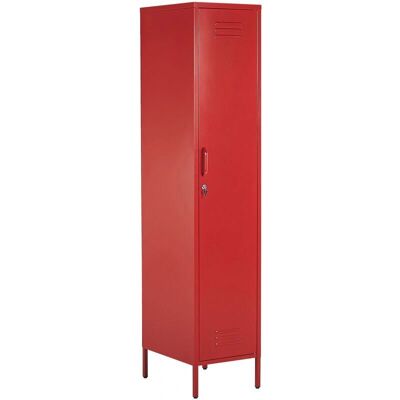 Armoire en métal rouge Beliani - 5 étagères - Bureau moderne - Publicité Armoire en métal rouge Beliani - 5 étagères - Bureau moderne - Publicité