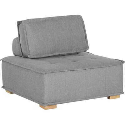 Beliani Sección de 1 Asiento Gris Poliéster Patas de Madera - Sección de Sofá Beliani Sección de 1 Asiento Gris Poliéster Patas de Madera - Sección de Sofá