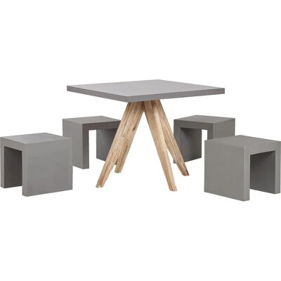 Beliani Set da Pranzo da Giardino OLBIA/TARANTO - 90x90x76 cm Grigio Beliani Set da Pranzo da Giardino OLBIA/TARANTO - 90x90x76 cm Grigio