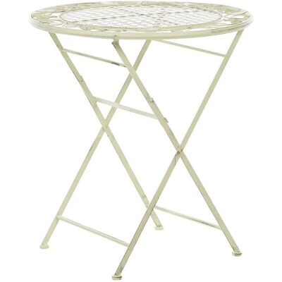 Beliani Puutarhan Bistro Pöytä Vaaleanvihreä Rauta Taitettava Kulunut Metallinen Pyöreä 70 cm kahdelle ulos UV Ruosteenkestävä Beliani Puutarhan Bistro Pöytä Vaaleanvihreä Rauta Taitettava Kulunut Metallinen Pyöreä 70 cm kahdelle ulos UV Ruosteenkestävä