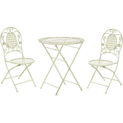 Ensemble Bistro Jardin Vert Clair Fer Pliant Métal Vintage 2 Chaises Table Extérieur Résistant UV Raisonance - Publicité Ensemble Bistro Jardin Vert Clair Fer Pliant Métal Vintage 2 Chaises Table Extérieur Résistant UV Raisonance - Publicité