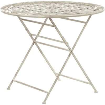 Beliani Puutarhapöytä Off-White Taitettava UV Ruostumaton 90cm Beliani Puutarhapöytä Off-White Taitettava UV Ruostumaton 90cm