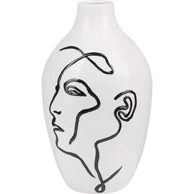 Beliani Handgefertigter Keramikgesichtsvase - 23cm - Innenraumdeko Beliani Handgefertigter Keramikgesichtsvase - 23cm - Innenraumdeko