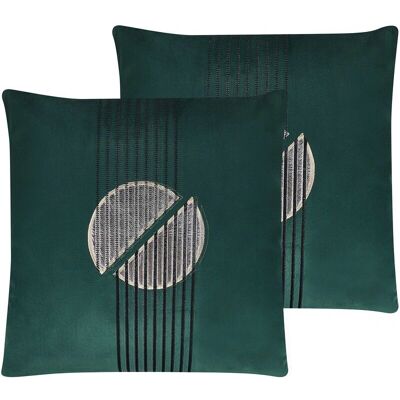 Conjunto de 2 Cojines de Terciopelo Verde - Beliani - Cojines Conjunto de 2 Cojines de Terciopelo Verde - Beliani - Cojines