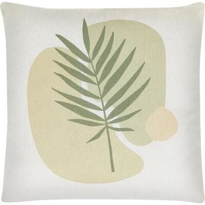 Beliani Juego de 2 Cojines Patrón de hojas 45 x 45 cm Verde Beige Beliani Juego de 2 Cojines Patrón de hojas 45 x 45 cm Verde Beige