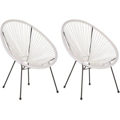 Beliani Set di 2 Sedie da Giardino ACAPULCO II Bianco Beliani Set di 2 Sedie da Giardino ACAPULCO II Bianco