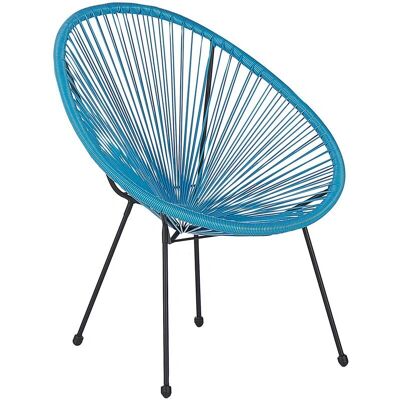 Sedia da giardino in rattan PE blu Beliani ACAPULCO II - Sedia da giardino Sedia da giardino in rattan PE blu Beliani ACAPULCO II - Sedia da giardino