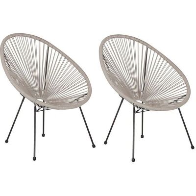 Beliani Gartensessel Hellgrau PE Rattan - Garden Chairs Beliani Gartensessel Hellgrau PE Rattan - Garden Chairs