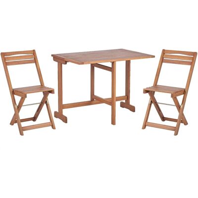 Beliani Light Acacia Wood Bistro Set - Garden & Balcony Beliani Light Acacia Wood Bistro Set - Garden & Balcony