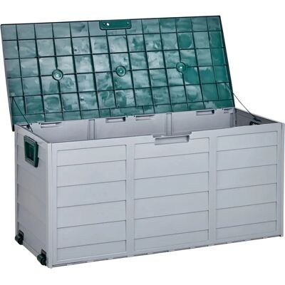 Beliani LOCARNO Gartenaufbewahrungsbox - 112x50cm, Grün, Griffe, Rollen Beliani LOCARNO Gartenaufbewahrungsbox - 112x50cm, Grün, Griffe, Rollen