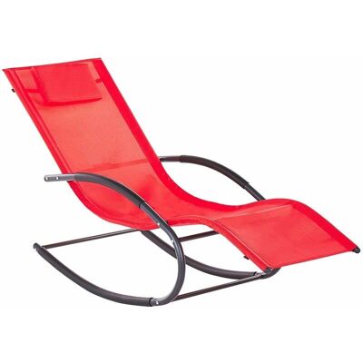 Beliani Carano II - Sedia da Giardino Moderna in Acciaio e Tessuto Rosso Beliani Carano II - Sedia da Giardino Moderna in Acciaio e Tessuto Rosso