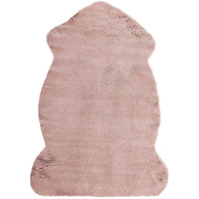 Beliani Alfombra Rosa de Piel Sintética de Conejo - Alfombra Beliani Alfombra Rosa de Piel Sintética de Conejo - Alfombra