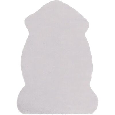 Alfombra de pelo de conejo gris de Beliani 60x90cm - Alfombra Alfombra de pelo de conejo gris de Beliani 60x90cm - Alfombra