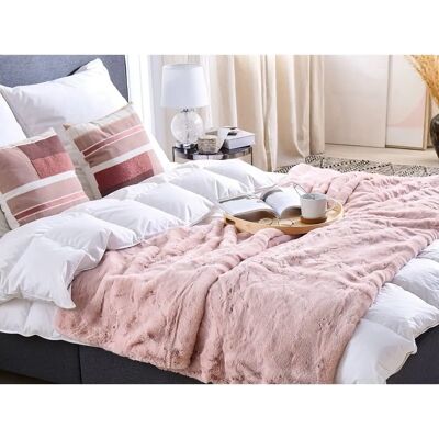 Beliani Rosa Polyesterdecke CHAAB - Decke Beliani Rosa Polyesterdecke CHAAB - Decke